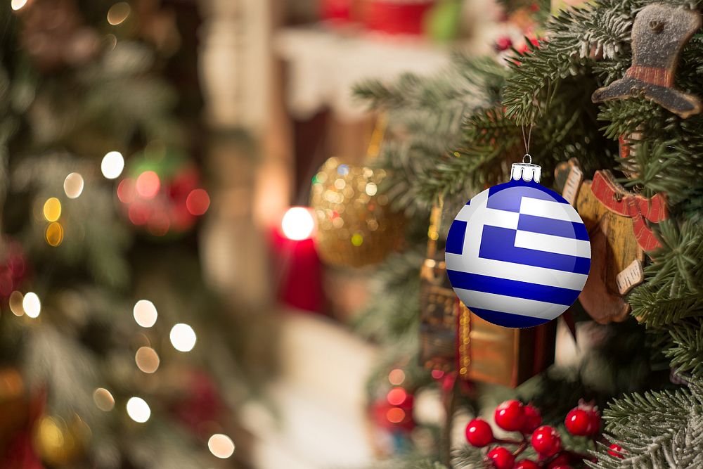 Christmas ornament with Greek flag