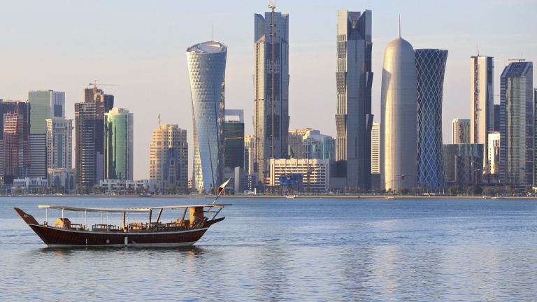 Dhow and Doha skyline