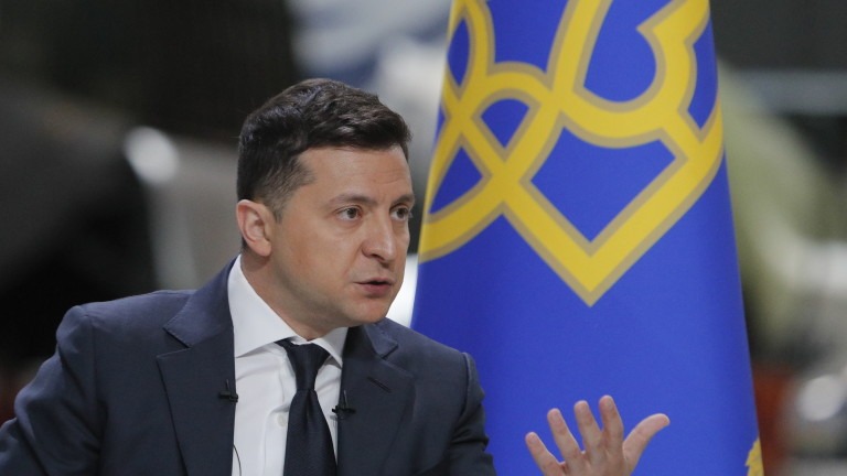 Ukrainian President Volodymyr Zelensky press-conference in Kiev